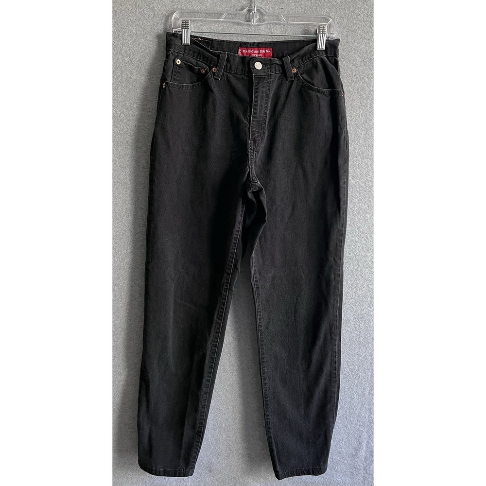 Levi's 512 Classic Slim 10 Mis M Vtg Stretch Tapered Jeans Women's M Black‎ Wash